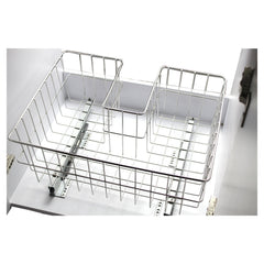 Freestanding Laundry Sink With Faucet, Single Basin, Stainless Steel, White
