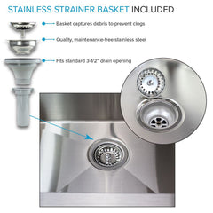 Freestanding Laundry Sink with Faucet, Stainless Steel, 24 In, Matte Black