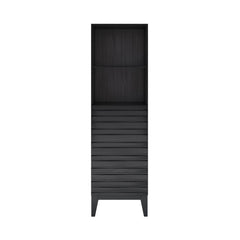 Freestanding Linen Cabinet, Cascade, Soft-Close Door in Black Oak