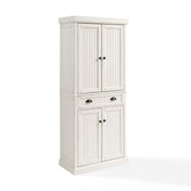 Freestanding Pantry Cabinet with Drawer, 72 in H, Distressed White