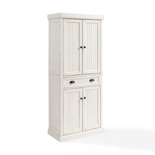 Freestanding Pantry Cabinet with Drawer, 72 in H, Distressed White