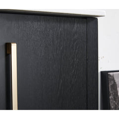 Freestanding Single Vanity with Drop-In Sink, Black Base and White Top