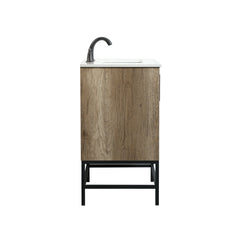 Freestanding Single Vanity with Ivory White Engineered Marble Top