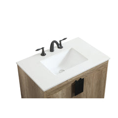 Freestanding Single Vanity with Ivory White Engineered Marble Top