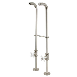 Freestanding Supply Line with Stop Valve, Floor Mount in Brushed Nickel