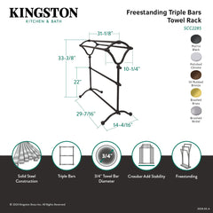 Freestanding Towel Rack, Edenscape, 3-Tier Pedestal in Brushed Nickel