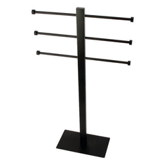 Freestanding Towel Rack, Edenscape, Triple Rod, Stainless Steel, Matte Black