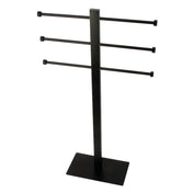 Freestanding Towel Rack, Edenscape, Triple Rod, Stainless Steel, Matte Black