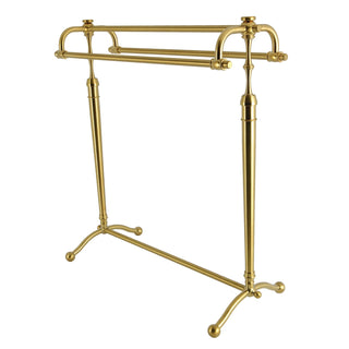 Freestanding Towel Rack, Heirloom, 3-Tier Pedestal in Brushed Brass