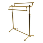 Freestanding Towel Rack, Heirloom, 3-Tier Pedestal in Brushed Brass