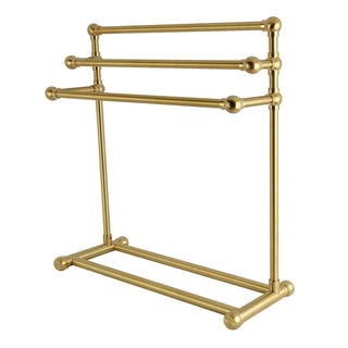 Freestanding Towel Rack, Maximilien, 3-Tier Pedestal in Brushed Brass
