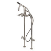 Freestanding Tub Faucet, Concord, with Hand Shower in Brushed Nickel