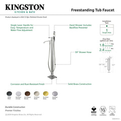 Freestanding Tub Faucet, Executive, Single Handle, Hand Shower, Brass