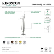 Freestanding Tub Faucet, Executive, Single Handle, Hand Shower, Brass