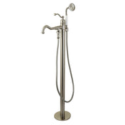 Freestanding Tub Faucet, Heirloom, Single Handle with Hand Shower in Brushed Nickel
