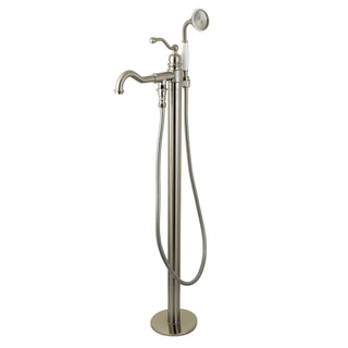 Freestanding Tub Faucet, Heirloom, Single Handle with Hand Shower in Brushed Nickel
