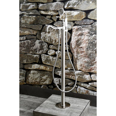 Freestanding Tub Faucet, Heirloom, Single Handle with Hand Shower in Brushed Nickel