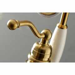 Freestanding Tub Faucet, Heirloom, Single Handle with Hand Shower in Brushed Brass