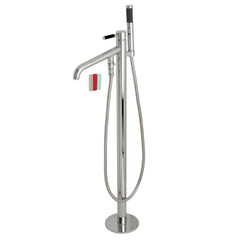 Freestanding Tub Faucet, Kaiser, Single Handle with Hand Shower in Polished Chrome