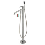 Freestanding Tub Faucet, Kaiser, Single Handle with Hand Shower in Polished Chrome