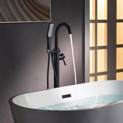 Freestanding Tub Faucet, Single Handle, Floor Mounted, Matte Black