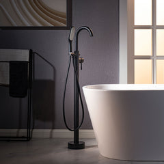Freestanding Tub Faucet, Single Handle, Floor Mounted, Matte Black