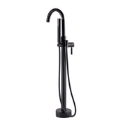 Freestanding Tub Filler, Athena, Single Handle, Hand Shower, Brass, Matte Black