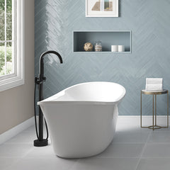 Freestanding Tub Filler, Athena, Single Handle, Hand Shower, Brass, Matte Black
