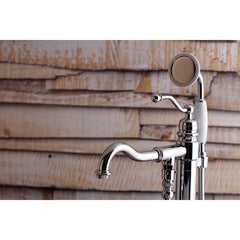 Freestanding Tub Filler, English Country, Single Handle, 1-Hole, Hand Shower