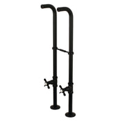 Freestanding Tub Supply Lines with Stop Valve and Handle in Matte Black