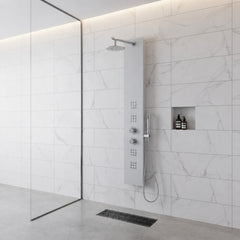 Full Body Shower Panel, Veld, 64 in. 2-Jetted in Clear White