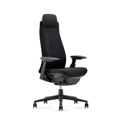 Gaming Chair with Headrest and Lumbar Support in Coal with Black Aluminum Frame