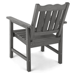 Garden Armchairs, Set of 2, Gray Plastic with Slatted Seat and Back