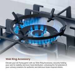 Gas Cooktop, PowerFlame, 5 Burners, Stainless Steel, 30 Inch