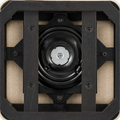 Detail | the swivel bearing plate under the seat, where it meets the wood cross-frame