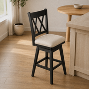 In a room | a second angle in the pale-oak dining room, the complete stool sold with this listing