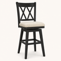 Studio | true three-quarter studio angle, double-X back and seat front rail both reading