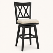 Studio | true three-quarter studio angle, double-X back and seat front rail both reading
