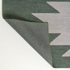 Geometric Area Rug, 7'10" x 10', Dark Green/Light Gray