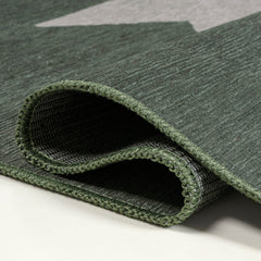 Geometric Area Rug, 7'10" x 10', Dark Green/Light Gray