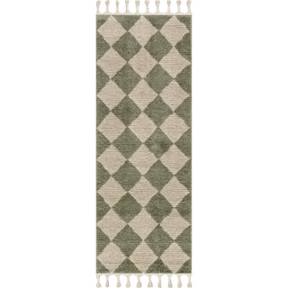Geometric Area Rug, 7'10" x 10' Rectangle in Green