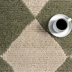 Geometric Area Rug, 7'10" x 10' Rectangle in Green