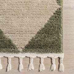 Geometric Area Rug, 7'10" x 10' Rectangle in Green
