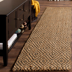 Geometric Area Rug, Runner 2'3" x 22' in Natural/Gray