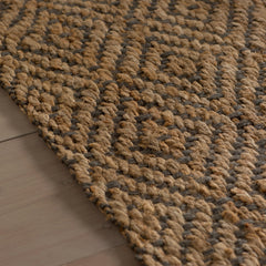 Geometric Area Rug, Runner 2'3" x 22' in Natural/Gray