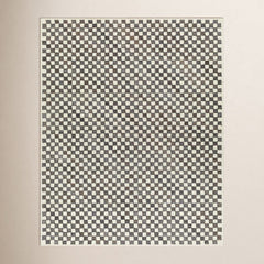 Geometric Area Rug, Wool Blend in Beige, Dark Brown, Charcoal and Medium Gray