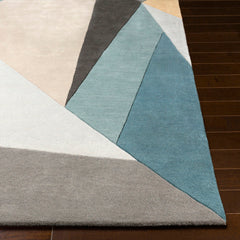 Geometric Runner Rug, 2'6" x 8', Hand-Tufted Wool in Brown/Green