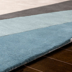 Geometric Runner Rug, 2'6" x 8', Hand-Tufted Wool in Brown/Green