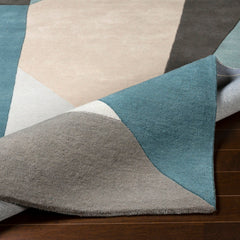 Geometric Runner Rug, 2'6" x 8', Hand-Tufted Wool in Brown/Green