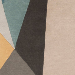 Geometric Runner Rug, 2'6" x 8', Hand-Tufted Wool in Brown/Green